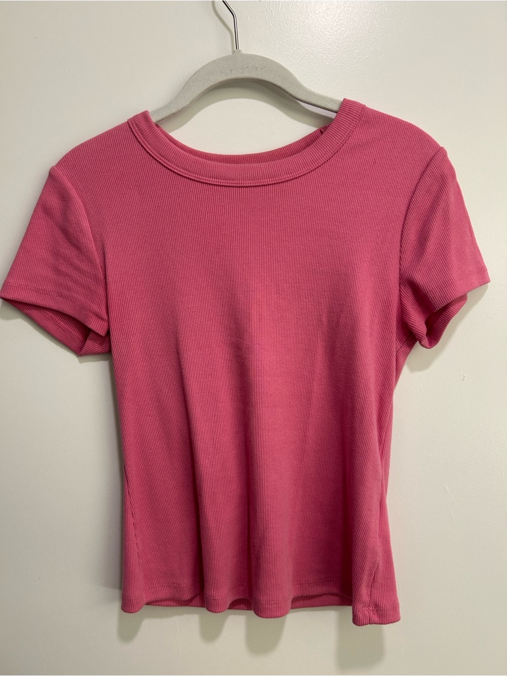 Old Navy Rose Pink Ribbed Short Sleeve Tee